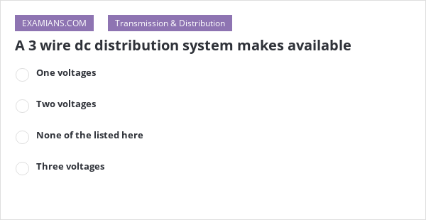 3 wire dc distribution system
