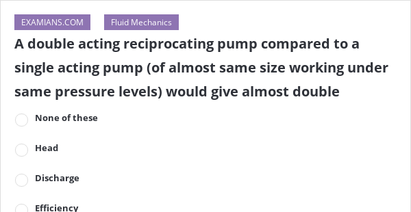 working of double acting reciprocating pump