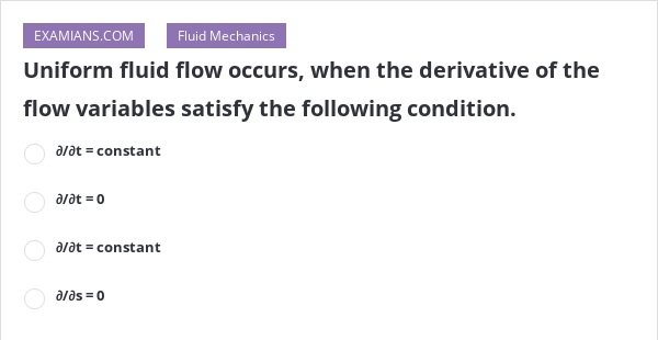 UNIFORM FLOW OCCURS WHEN visual data 6