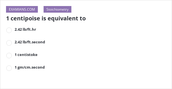 1 centipoise equal to