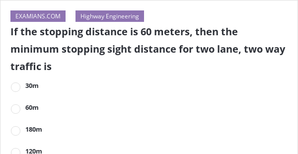 What Is The Minimum Stopping Distance At 100km H On A Wet Road