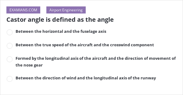 Castor angle is defined as the angle | EXAMIANS