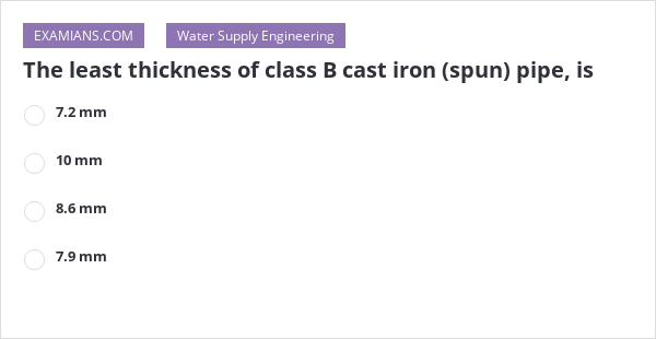 The Least Thickness Of Class B Cast Iron Spun Pipe Is Examians