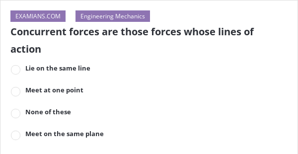 concurrent force are those forces whose line of action