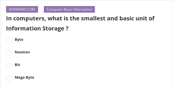 What Is The Smallest Unit Of Information Stored In A Computer File