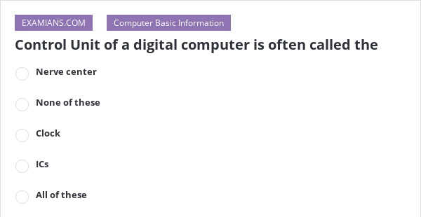 control unit is called dash of computer