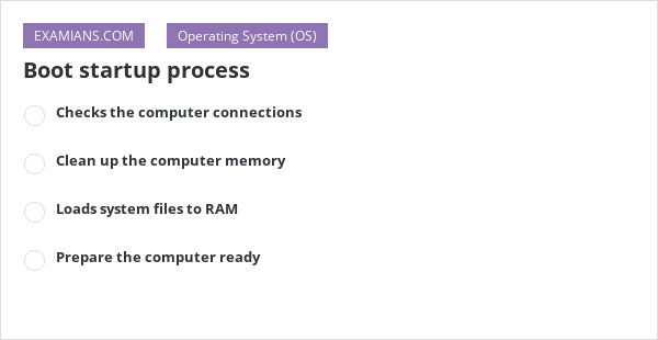 Boot startup process | EXAMIANS