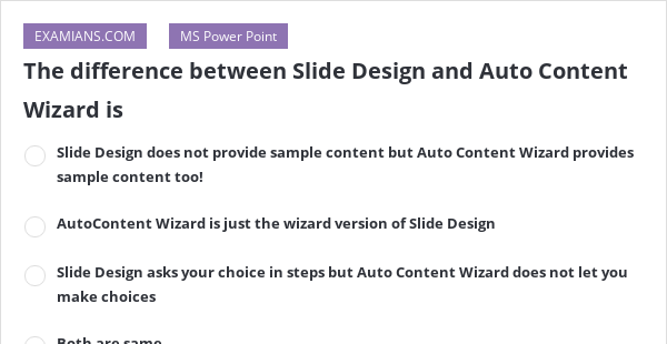 explain the steps to create presentation using auto content wizard