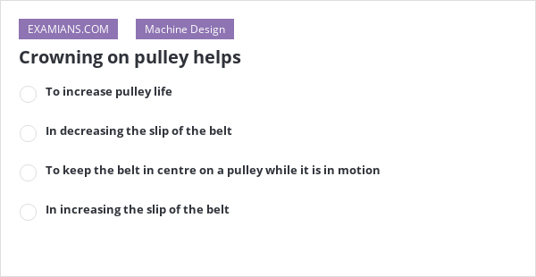 crowning of pulley