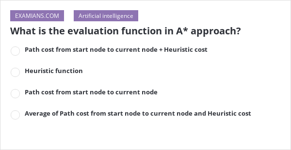 What Is The Evaluation Function In A Approach