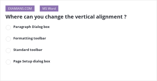 Can You Change The Vertical Alignment