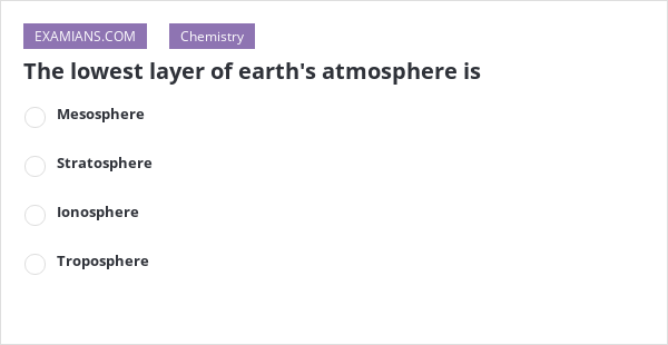 which level is the second lowest layer of earth's atmosphere