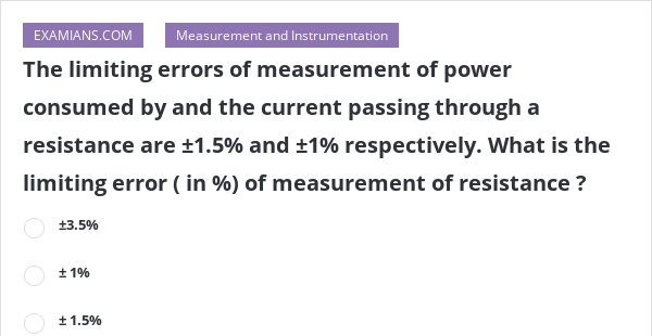 What Is Limiting Error In Measurement