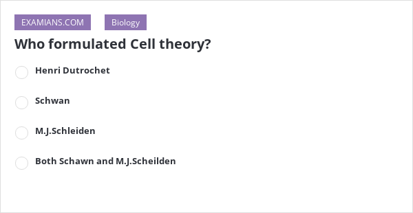 Who Formulated Cell Theory Examians