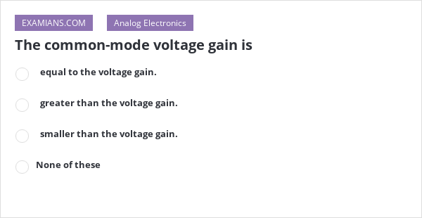 common mode gain meaning