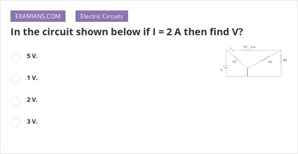 In The Circuit Shown Below If I 2 A Then Find V EXAMIANS in-the-circuit-shown-below-if-i-2-a-then-find-v-examians