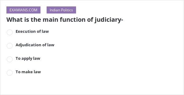 what-is-the-main-function-of-judiciary-examians