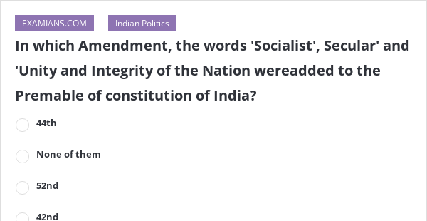 unity and integrity of the nation amendment