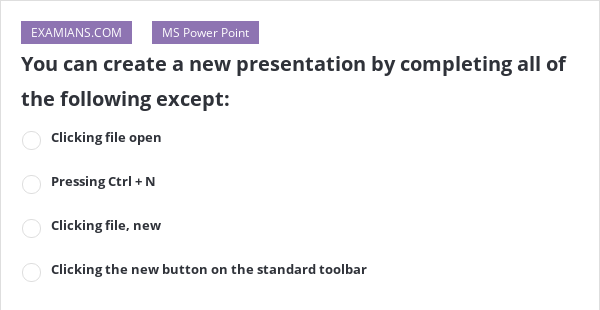 you can create a new presentation by completing