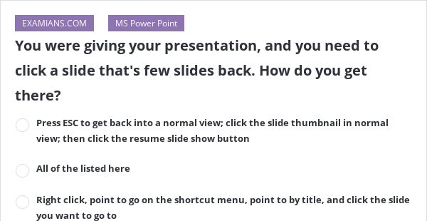 you are giving your presentation and you need to click