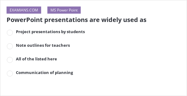 power point presentation is widely used as