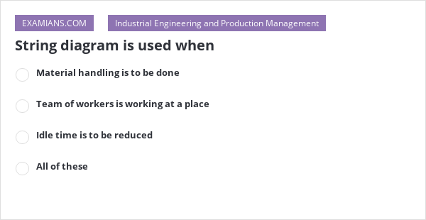 String diagram is used when | EXAMIANS