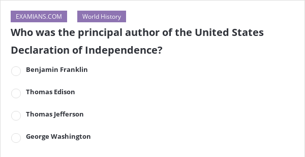 what was the principal author of the declaration of independence