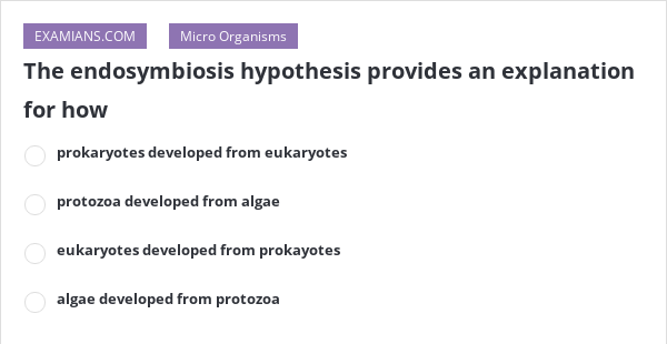 which statement correctly describes the hypothesis of endosymbiosis