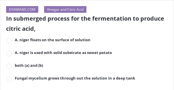 In submerged process for the fermentation to produce citric acid ... - 54582