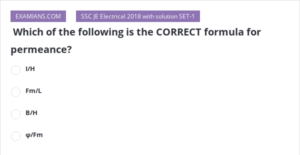 which-of-the-following-is-the-correct-formula-for-permeance-examians