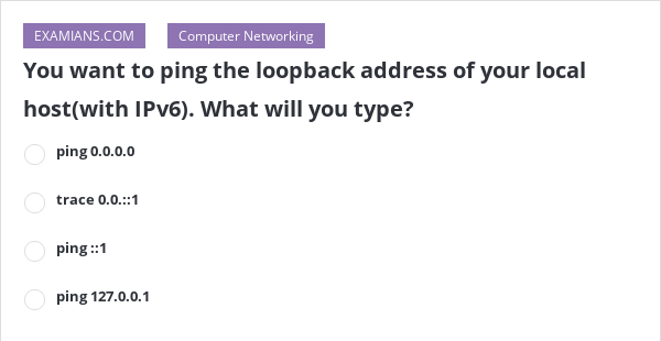 ping the loopback address