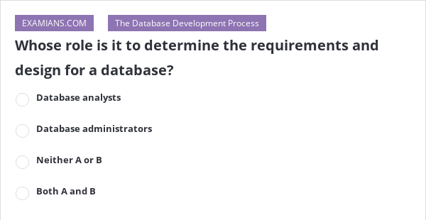 Whose role is it to determine the requirements and design for a ...