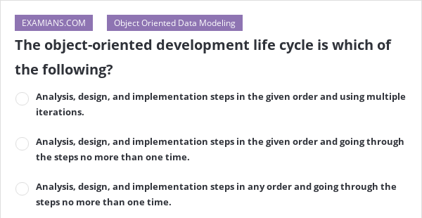 The object-oriented development life cycle is which of the following ...