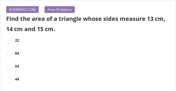 find area of triangle whose sides are 13 14 15