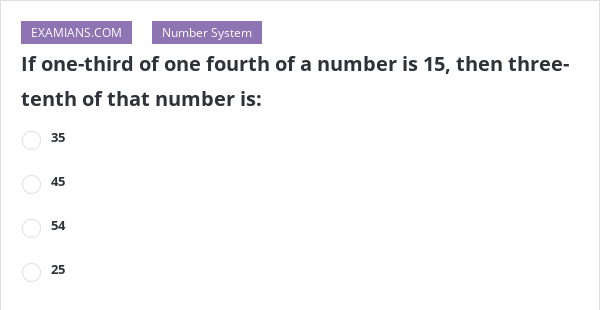 if-one-third-of-one-fourth-of-a-number-is-15-then-three-tenth-of-that