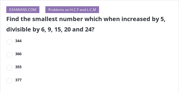find the smallest number which is divisible by 15 and 20