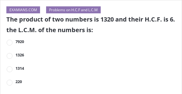 the product of two numbers is 1320