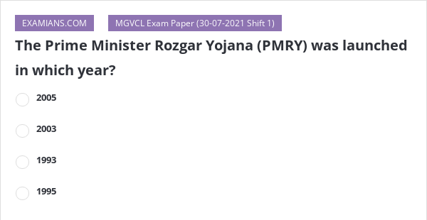 the-prime-minister-rozgar-yojana-pmry-was-launched-in-which-year