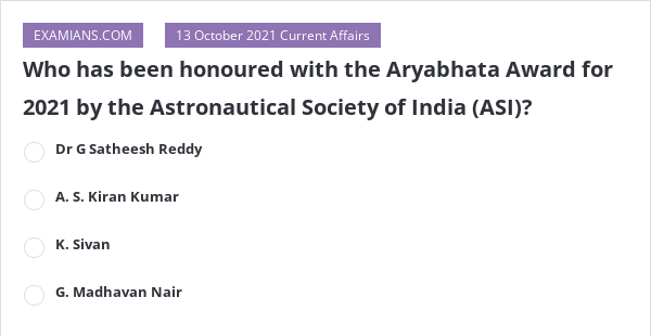 Who has been honoured with the Aryabhata Award for 2021 by the