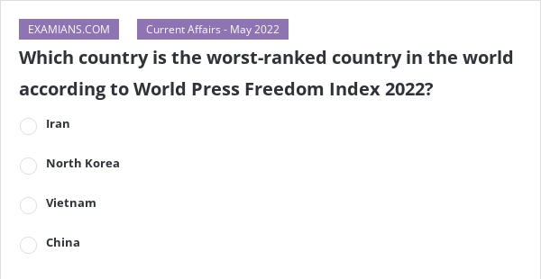 which-country-is-the-worst-ranked-country-in-the-world-according-to