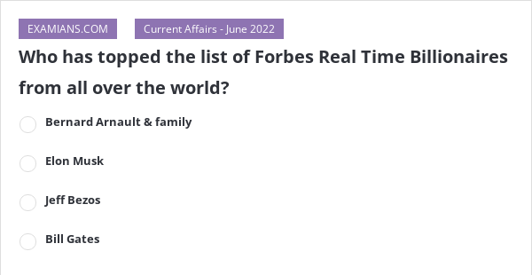 Who Has Topped The List Of Forbes Real Time Billionaires From All Over ...