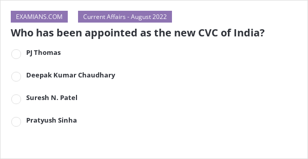 who-has-been-appointed-as-the-new-cvc-of-india-examians